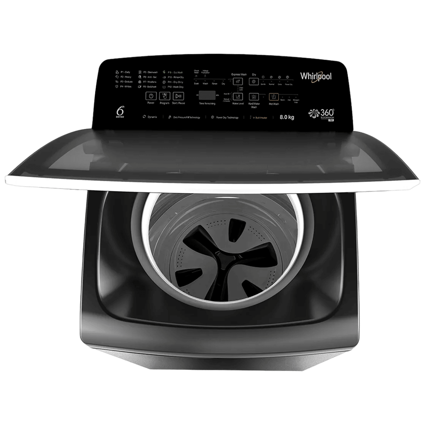 Whirlpool 8 kg 5 Star Fully Automatic Top Load Washing Machine (360° Bloomwash Pro, 31670, Catalytic Soak, Graphite)