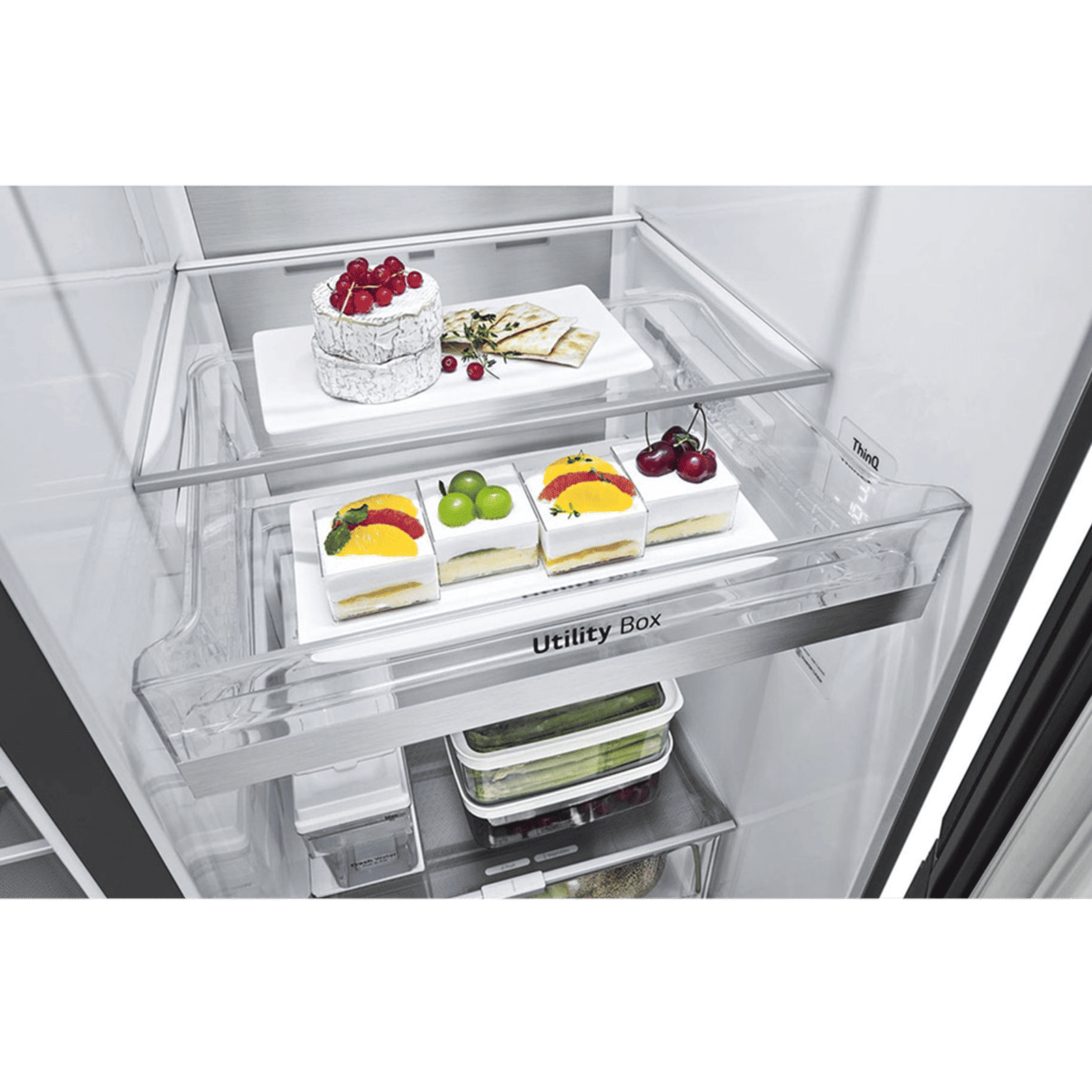 LG 630 Litres 3 Star Frost Free Side by Side Door Smart Wifi Enabled Refrigerator with Multi Air Flow (GL-X257AMC3, Matt Black)