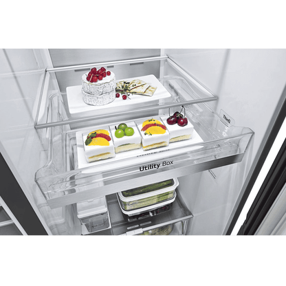 LG 630 Litres 3 Star Frost Free Side by Side Door Smart Wifi Enabled Refrigerator with Multi Air Flow (GL-X257AMC3, Matt Black)