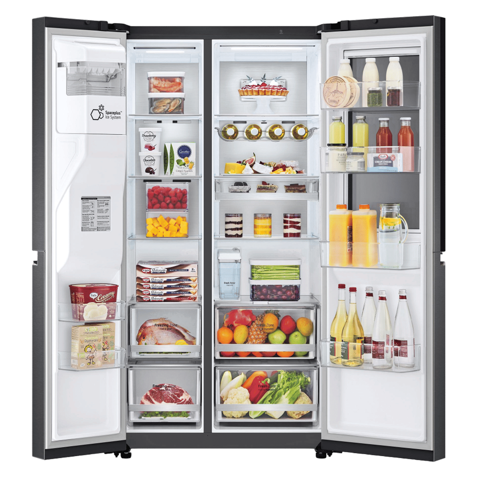 LG 630 Litres 3 Star Frost Free Side by Side Door Smart Wifi Enabled Refrigerator with Multi Air Flow (GL-X257AMC3, Matt Black)