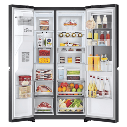 LG 630 Litres 3 Star Frost Free Side by Side Door Smart Wifi Enabled Refrigerator with Multi Air Flow (GL-X257AMC3, Matt Black)