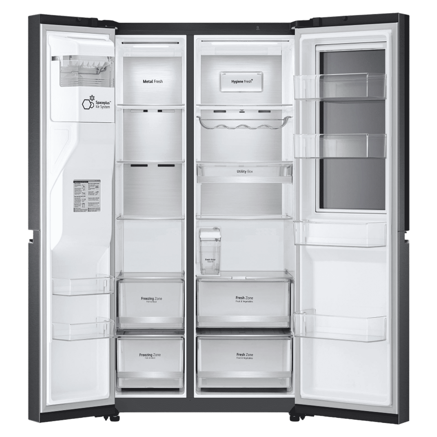 LG 630 Litres 3 Star Frost Free Side by Side Door Smart Wifi Enabled Refrigerator with Multi Air Flow (GL-X257AMC3, Matt Black)