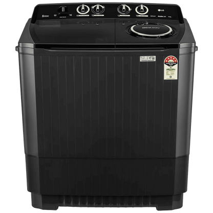 LG 11.5 kg 5 Star Semi Automatic Washing Machine with Wind Jet Dry Technology (P115ASLAZ, Full Black)