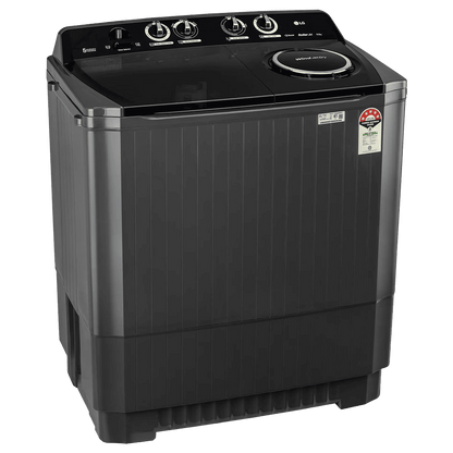 LG 11.5 kg 5 Star Semi Automatic Washing Machine with Wind Jet Dry Technology (P115ASLAZ, Full Black)