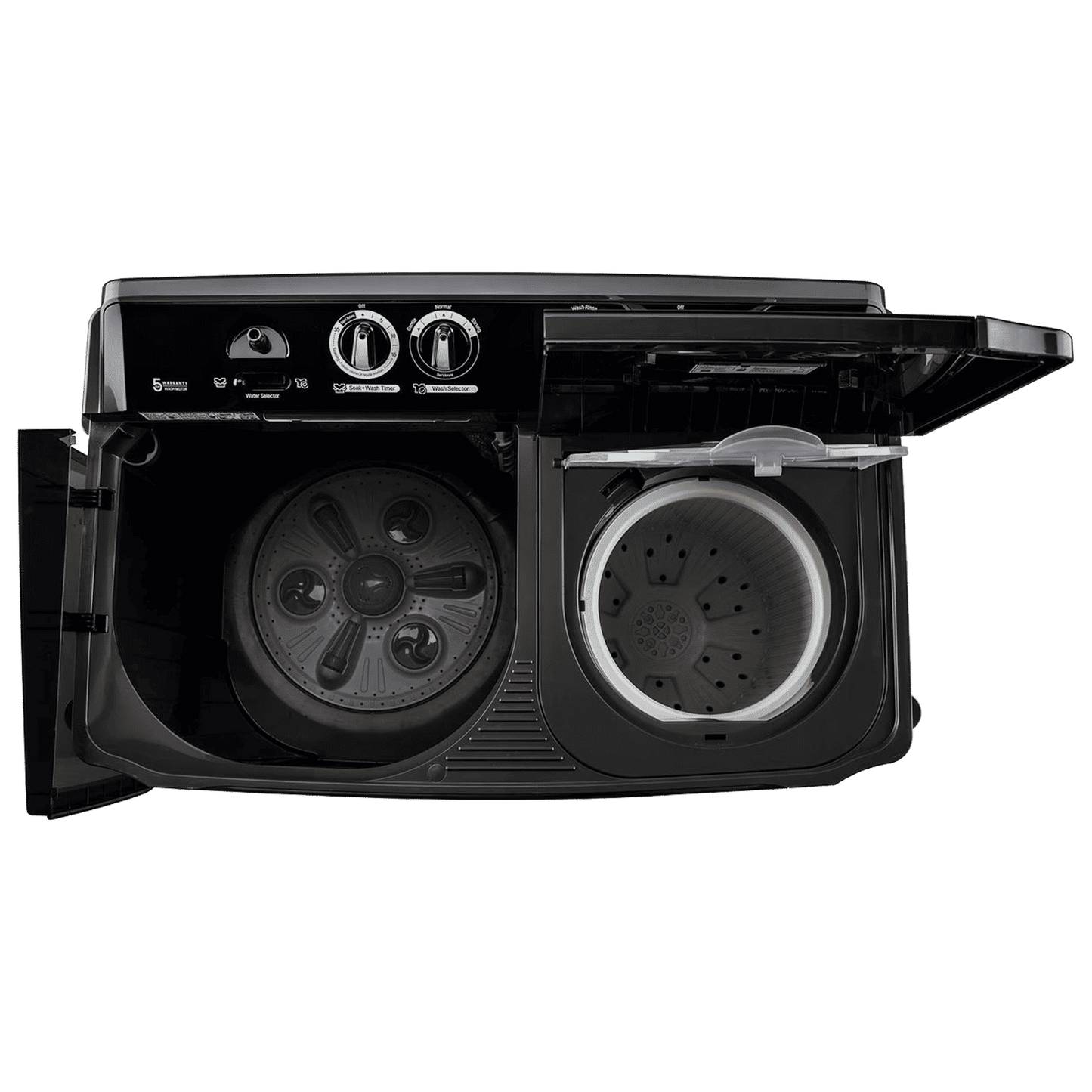 LG 11.5 kg 5 Star Semi Automatic Washing Machine with Wind Jet Dry Technology (P115ASLAZ, Full Black)