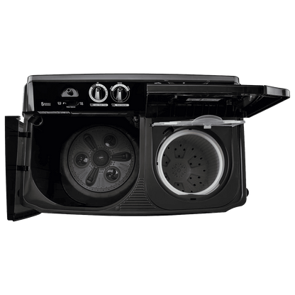 LG 11.5 kg 5 Star Semi Automatic Washing Machine with Wind Jet Dry Technology (P115ASLAZ, Full Black)