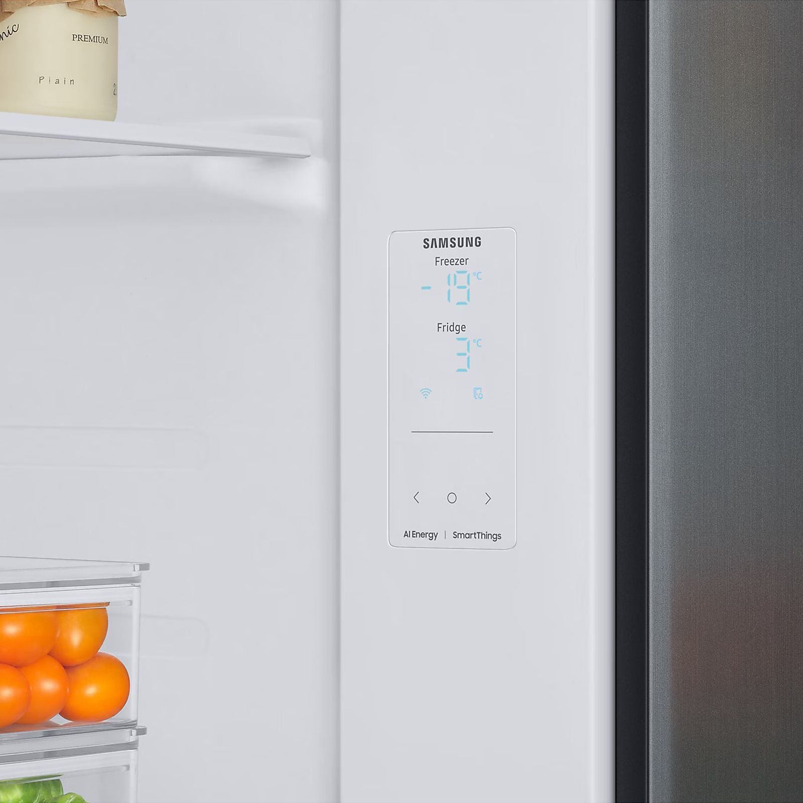 SAMSUNG 653 Litres 3 Star Frost Free Side by Side Door Smart Wifi Enabled Refrigerator with Twin Cooling Plus Technology (RS76CB81A333/HL, Glam Deep Charcoal)