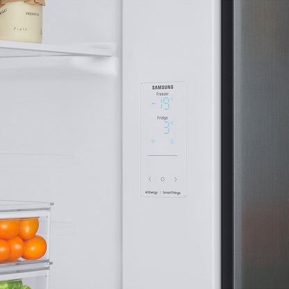 SAMSUNG 653 Litres 3 Star Frost Free Side by Side Door Smart Wifi Enabled Refrigerator with Twin Cooling Plus Technology (RS76CB81A333/HL, Glam Deep Charcoal)