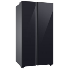 SAMSUNG 653 Litres 3 Star Frost Free Side by Side Door Smart Wifi Enabled Refrigerator with Twin Cooling Plus Technology (RS76CB81A333/HL, Glam Deep Charcoal)