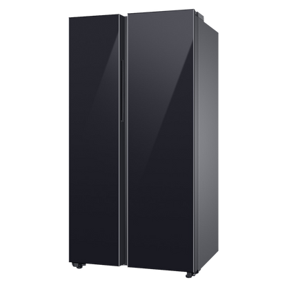 SAMSUNG 653 Litres 3 Star Frost Free Side by Side Door Smart Wifi Enabled Refrigerator with Twin Cooling Plus Technology (RS76CB81A333/HL, Glam Deep Charcoal)