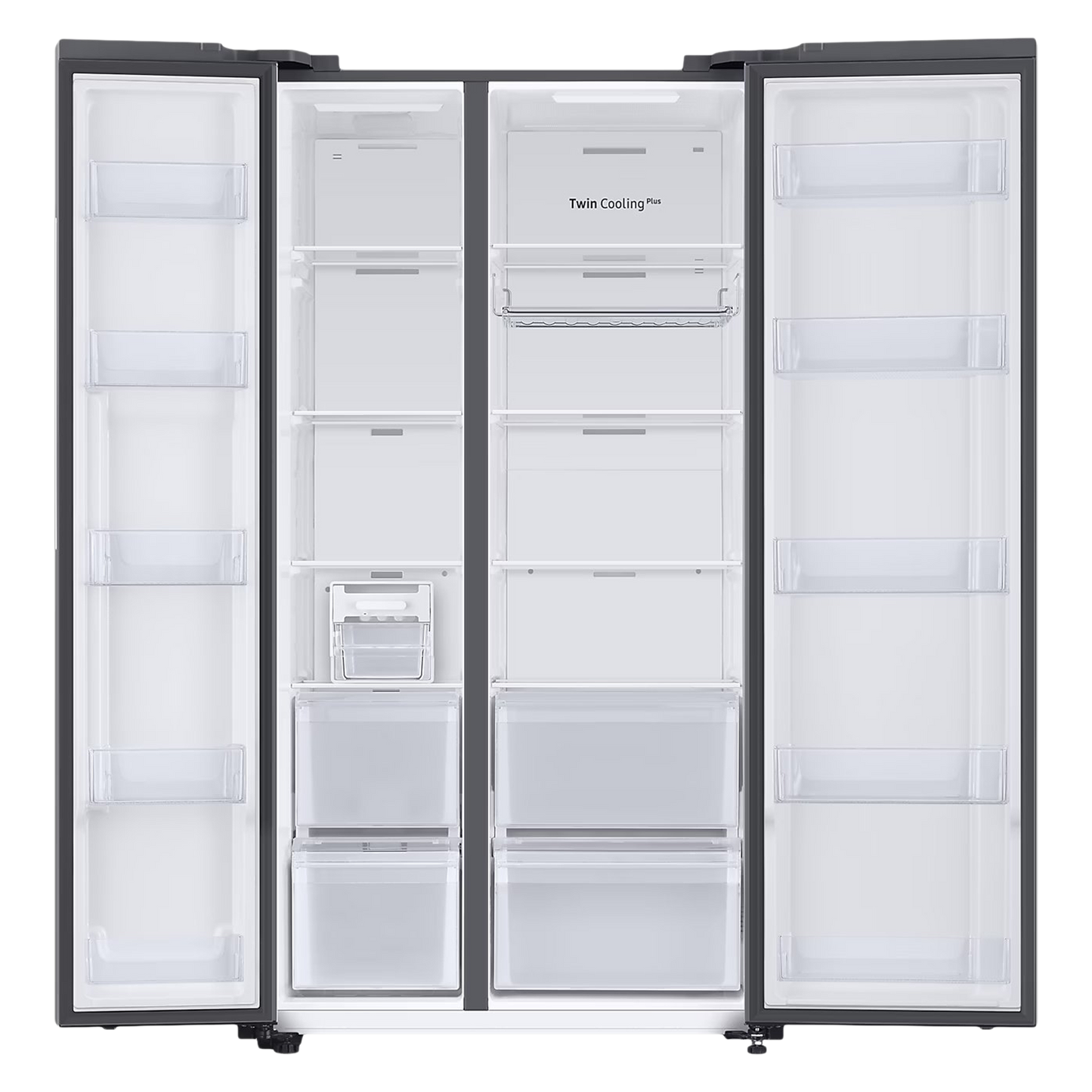 SAMSUNG 653 Litres 3 Star Frost Free Side by Side Door Smart Wifi Enabled Refrigerator with Twin Cooling Plus Technology (RS76CB81A333/HL, Glam Deep Charcoal)