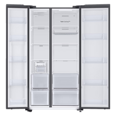SAMSUNG 653 Litres 3 Star Frost Free Side by Side Door Smart Wifi Enabled Refrigerator with Twin Cooling Plus Technology (RS76CB81A333/HL, Glam Deep Charcoal)