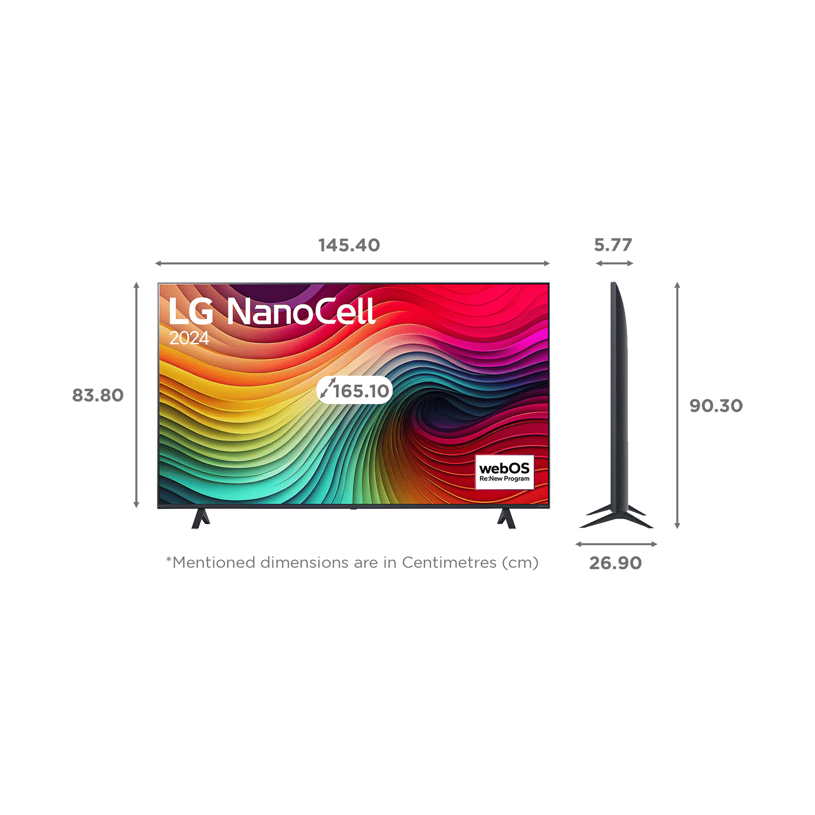 LG NANO80 Nano Cell 165.1 cm (65 inch) 4K Ultra HD Smart WebOS TV with AI Customization (2025 model)