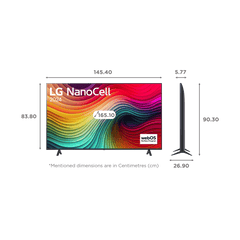 LG NANO80 Nano Cell 165.1 cm (65 inch) 4K Ultra HD Smart WebOS TV with AI Customization (2025 model)