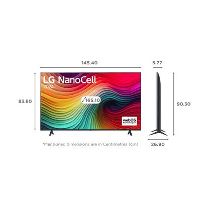 LG NANO80 Nano Cell 165.1 cm (65 inch) 4K Ultra HD Smart WebOS TV with AI Customization (2025 model)