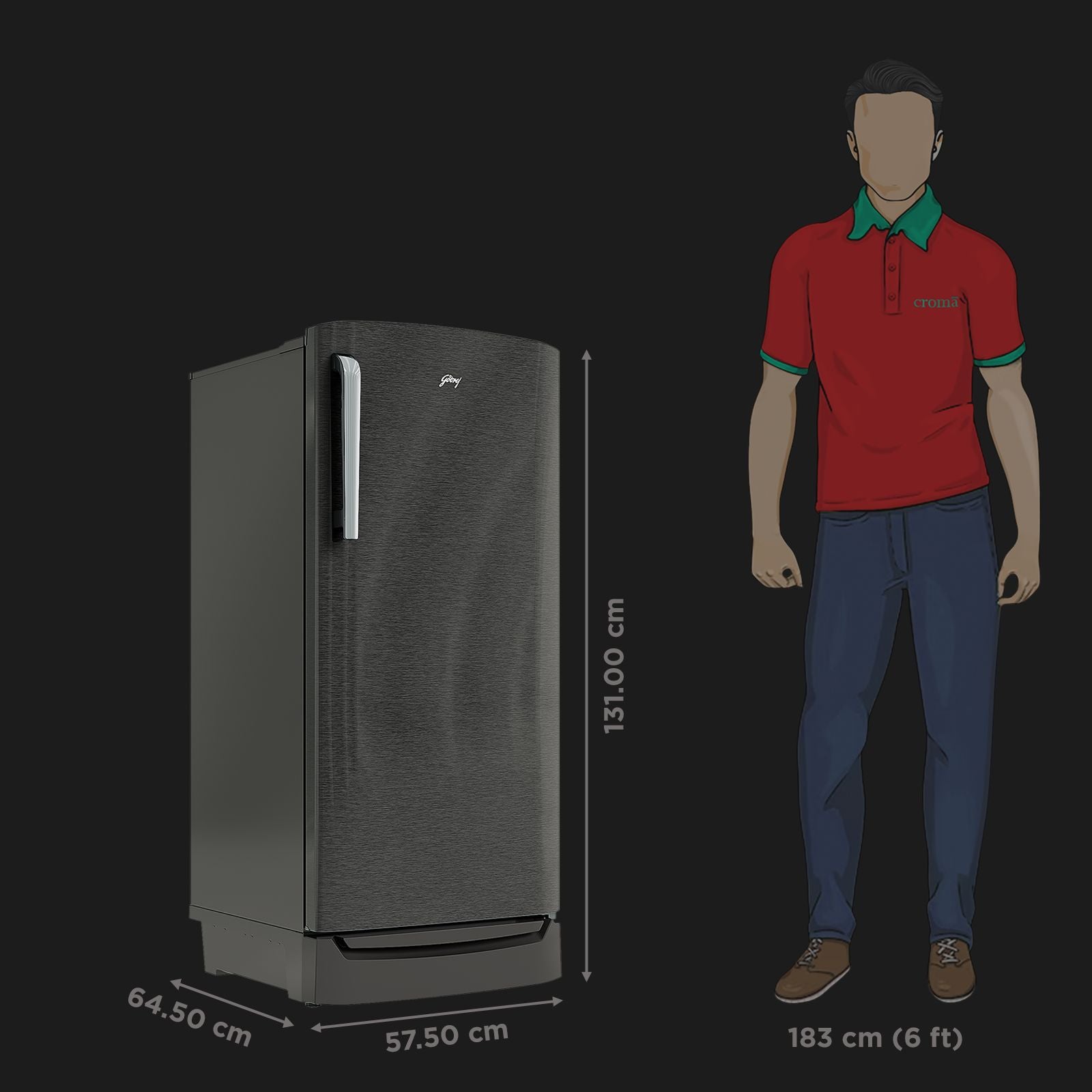 Godrej Edge Marvel 184 Litres 2 Star Direct Cool Single Door Refrigerator with Advanced Capillary Technology (RD EMARVEL 207B TDF, Fossil Steel)