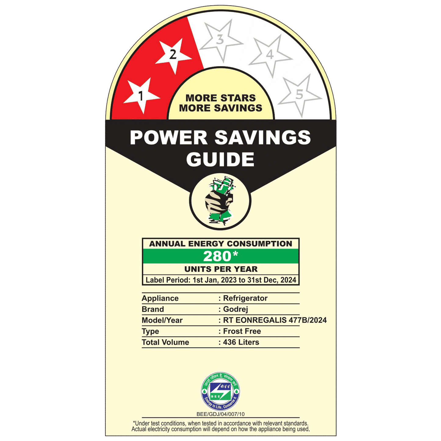 Godrej Eon Regalis 436 Litres 2 Star Frost Free Double Door Refrigerator with Nano Shield Technology (RT EONREGALIS 477B RCI MT BK, Matte Black)