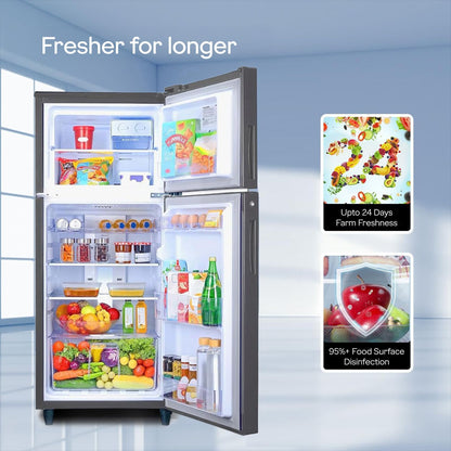 Godrej Eon Alpha 238 Litres 3 Star Frost Free Double Door Refrigerator with Advanced Inverter Technology (RT EON ALPHA 270C RI ST GL, Steel Glow)