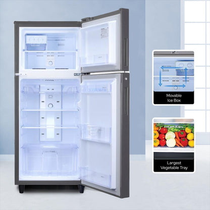 Godrej Eon Alpha 238 Litres 3 Star Frost Free Double Door Refrigerator with Advanced Inverter Technology (RT EON ALPHA 270C RI ST GL, Steel Glow)