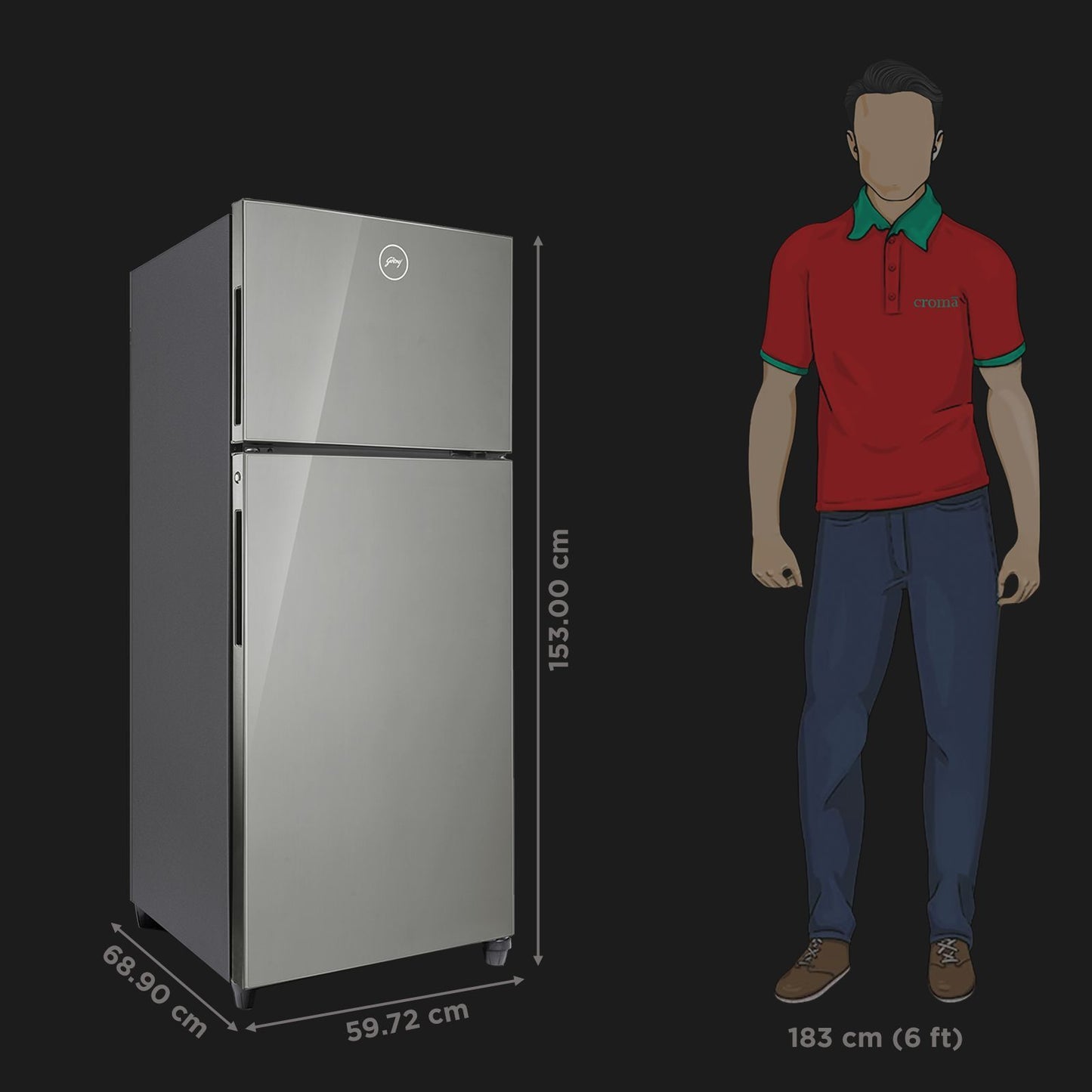 Godrej Eon Alpha 238 Litres 3 Star Frost Free Double Door Refrigerator with Advanced Inverter Technology (RT EON ALPHA 270C RI ST GL, Steel Glow)