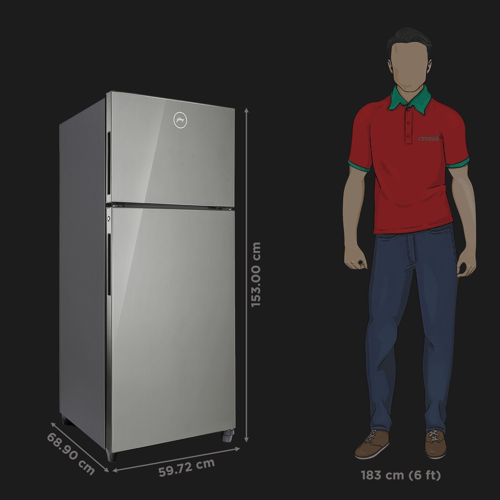 Godrej Eon Alpha 238 Litres 3 Star Frost Free Double Door Refrigerator with Advanced Inverter Technology (RT EON ALPHA 270C RI ST GL, Steel Glow)