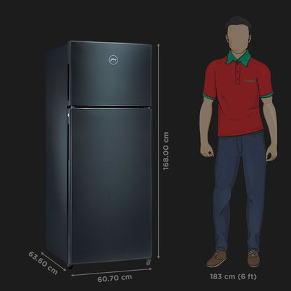 Godrej Eon Valor 272 Litres 2 Star Frost Free Double Door Refrigerator with Cool Balance Technology (RT EONVALOR 310B RI, Fossil Steel)
