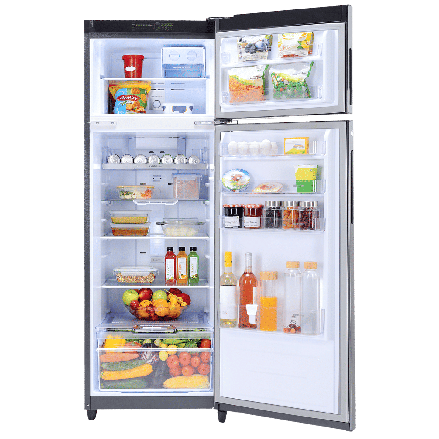 Godrej Eon Valor 272 Litres 2 Star Frost Free Double Door Refrigerator with Cool Balance Technology (RT EONVALOR 310B RI, Fossil Steel)