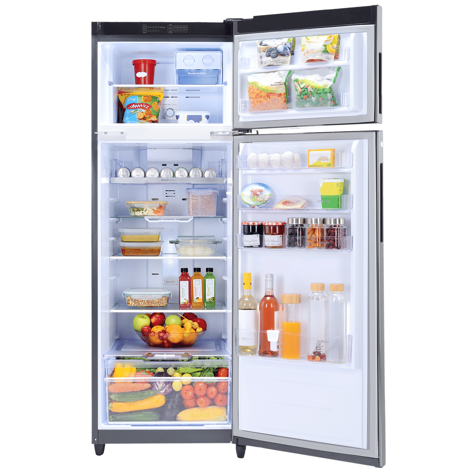 Godrej Eon Valor 272 Litres 2 Star Frost Free Double Door Refrigerator with Cool Balance Technology (RT EONVALOR 310B RI, Fossil Steel)
