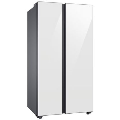 SAMSUNG 653 Litres 3 Star Frost Free Side by Side Door Smart Wifi Enabled Refrigerator with Twin Cooling Plus Technology (RS76CB81A312/HL, Clean White)