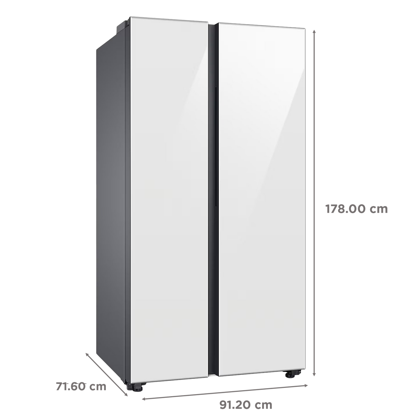 SAMSUNG 653 Litres 3 Star Frost Free Side by Side Door Smart Wifi Enabled Refrigerator with Twin Cooling Plus Technology (RS76CB81A312/HL, Clean White)