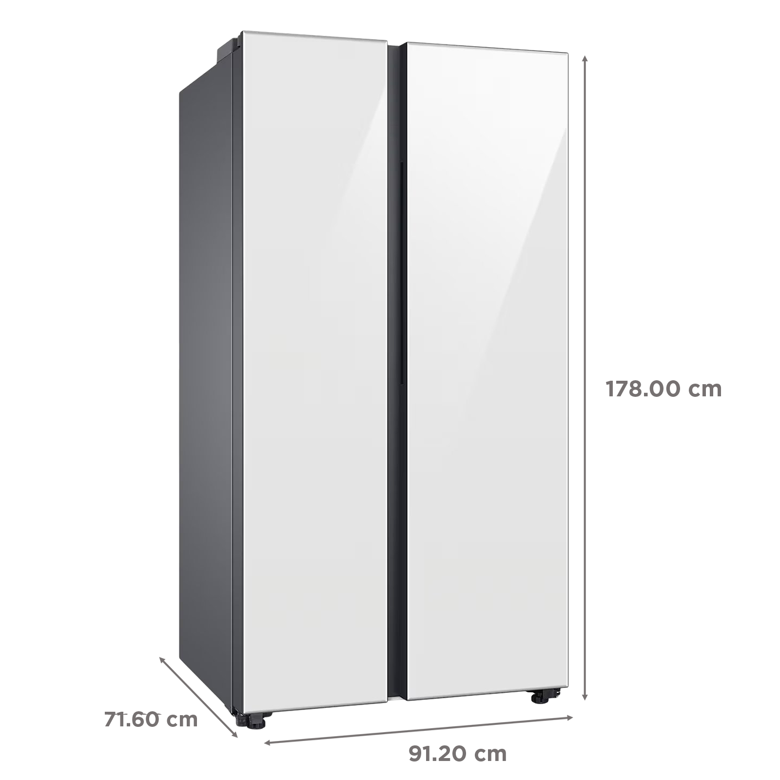 SAMSUNG 653 Litres 3 Star Frost Free Side by Side Door Smart Wifi Enabled Refrigerator with Twin Cooling Plus Technology (RS76CB81A312/HL, Clean White)
