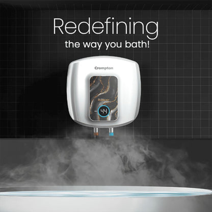 Crompton Solarium Qube IOT 15 Litre 5 Star Vertical Smart Geyser with Alexa & Google Assistant Compatibility (White)