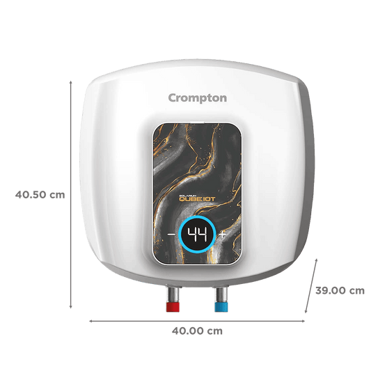 Crompton Solarium Qube IOT 15 Litre 5 Star Vertical Smart Geyser with Alexa & Google Assistant Compatibility (White)