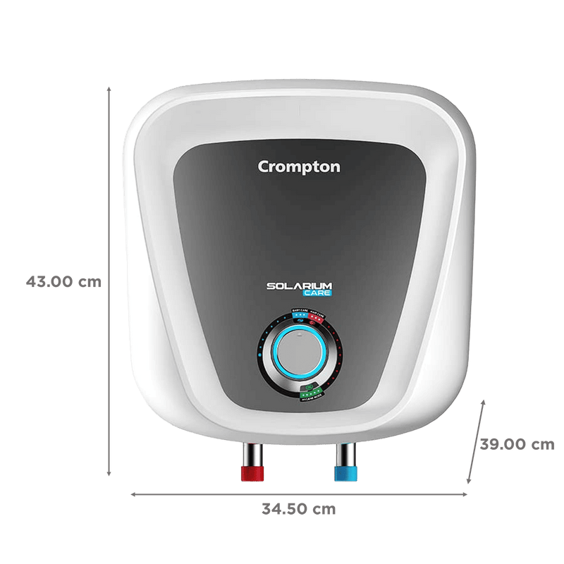 Crompton Solarium Care 10 Litre 5 Star Vertical Storage Geyser with Advanced 3 Level Safety (White)
