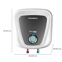 Crompton Solarium Care 15 Litre 5 Star Vertical Storage Geyser with Powerful Heating Element (White)
