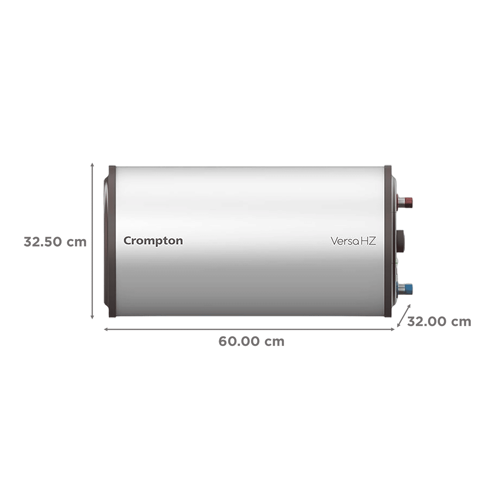 Crompton Versa HZ 15 Litre 3 Star Horizontal Storage Geyser with Advanced 3 Level Safety (White)