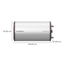 Crompton Versa HZ 15 Litre 3 Star Horizontal Storage Geyser with Advanced 3 Level Safety (White)