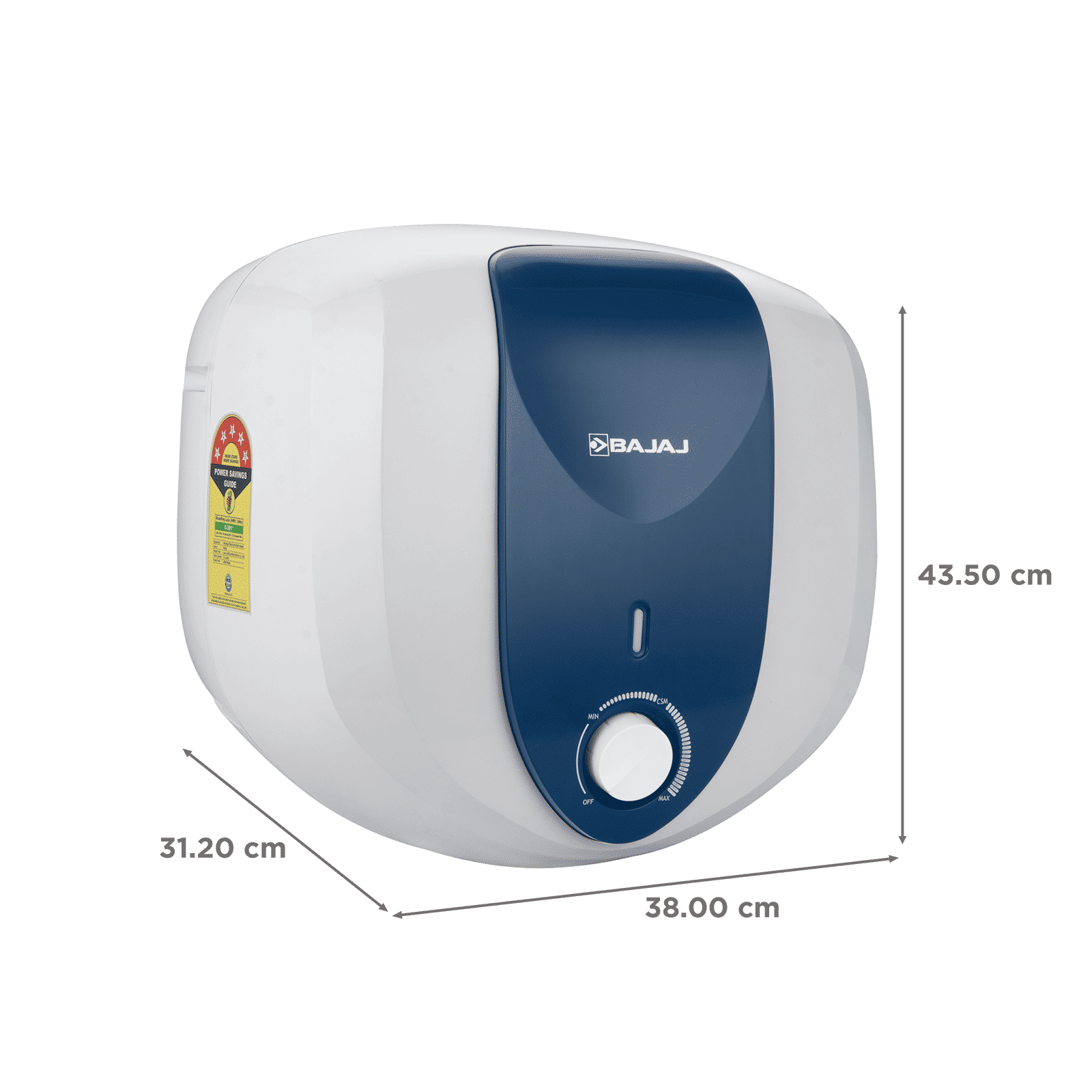 BAJAJ Armor Series Pentacle 10 Litre 5 Star Vertical Storage Geyser with Swirl Flow Technology (White and Blue)