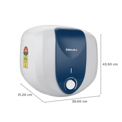 BAJAJ Armor Series Pentacle 10 Litre 5 Star Vertical Storage Geyser with Swirl Flow Technology (White and Blue)