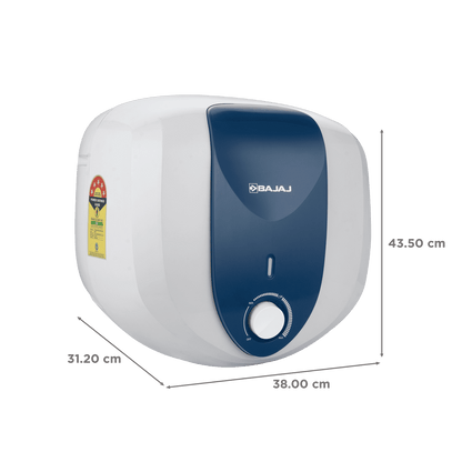 BAJAJ Armor Series Pentacle 10 Litre 5 Star Vertical Storage Geyser with Swirl Flow Technology (White and Blue)