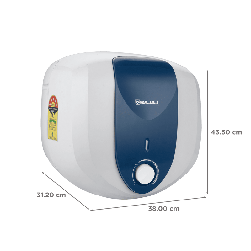 BAJAJ Armor Series Pentacle 10 Litre 5 Star Vertical Storage Geyser with Swirl Flow Technology (White and Blue)