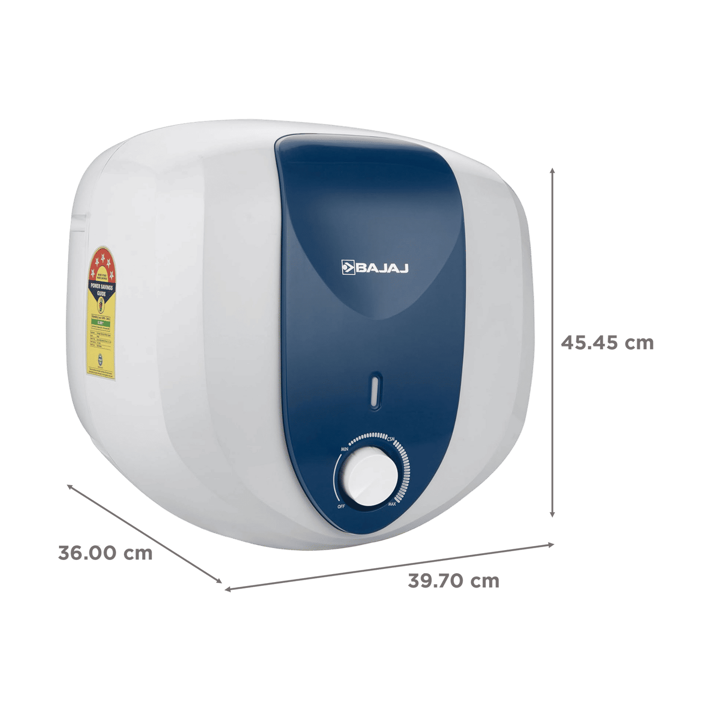 BAJAJ Armor Series Pentacle 15 Litre 5 Star Vertical Storage Geyser with Swirl Flow Technology (White and Blue)