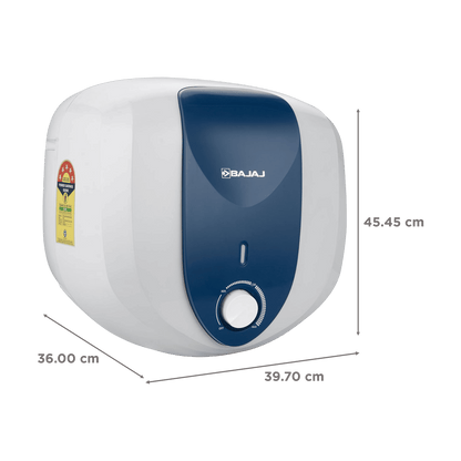 BAJAJ Armor Series Pentacle 15 Litre 5 Star Vertical Storage Geyser with Swirl Flow Technology (White and Blue)