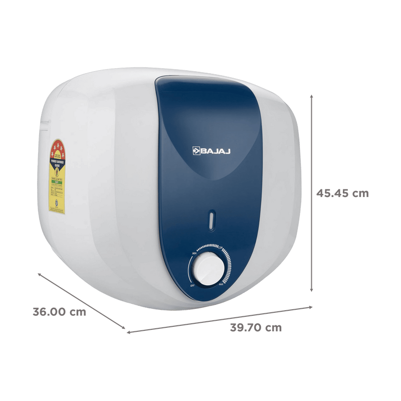 BAJAJ Armor Series Pentacle 15 Litre 5 Star Vertical Storage Geyser with Swirl Flow Technology (White and Blue)