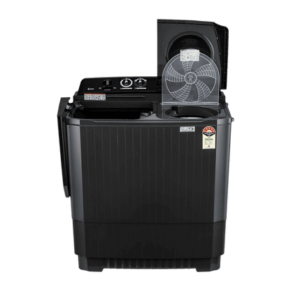 LG 8.5 kg 5 Star Semi Automatic Washing Machine with Roller Jet Pulsator (P8535SLMZ, Full Black)