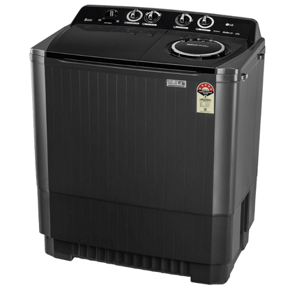 LG 8.5 kg 5 Star Semi Automatic Washing Machine with Roller Jet Pulsator (P8535SLMZ, Full Black)