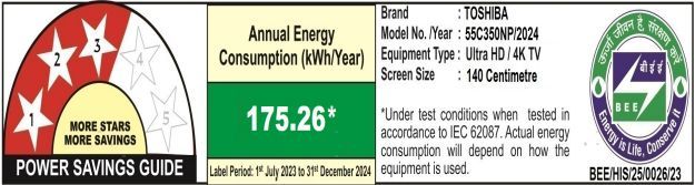 TOSHIBA C350NP 139 cm (55 inch) 4K Ultra HD LED Google TV with Regza Engine 4K (2024 model)