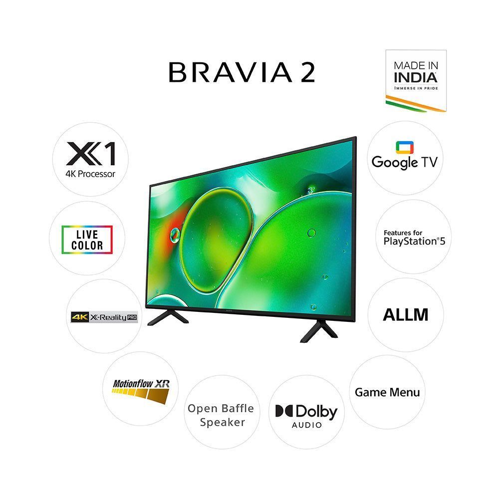 SONY BRAVIA 2 127 cm (50 inch) 4K Ultra HD LCD Smart Android TV with Auto HDR Tone Mapping(2024 Model)