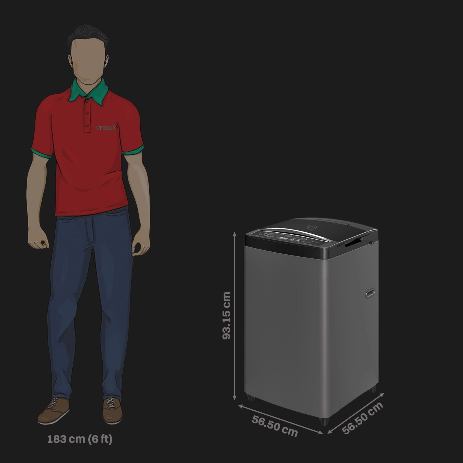 Godrej 7.5 kg 5 Star Fully Automatic Top Load Washing Machine (Magnus, WTEON MGNS 75 5.0 FDTG MTBK, Built In Heater, Metallic Black)