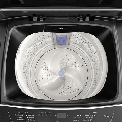 Godrej 7.5 kg 5 Star Fully Automatic Top Load Washing Machine (Magnus, WTEON MGNS 75 5.0 FDTG MTBK, Built In Heater, Metallic Black)